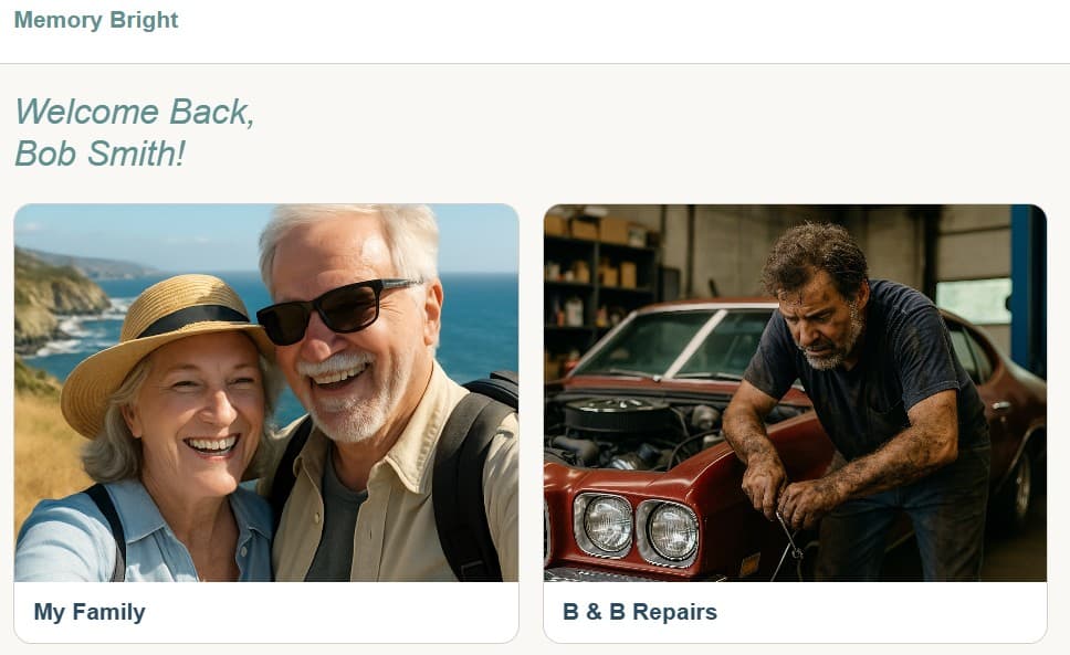 Caregiver choosing an album