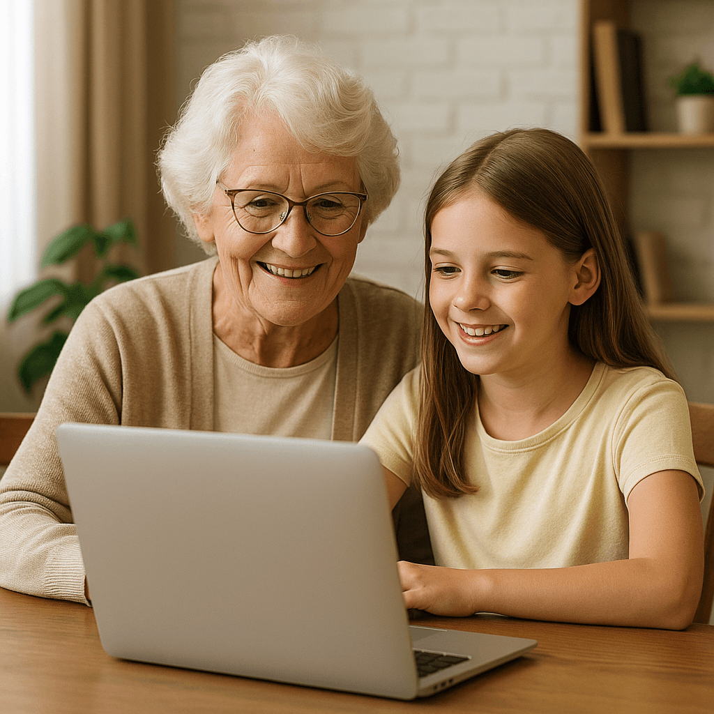 Legacy building with family photos and stories