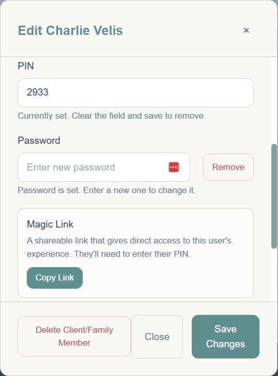 Memory Bright login options