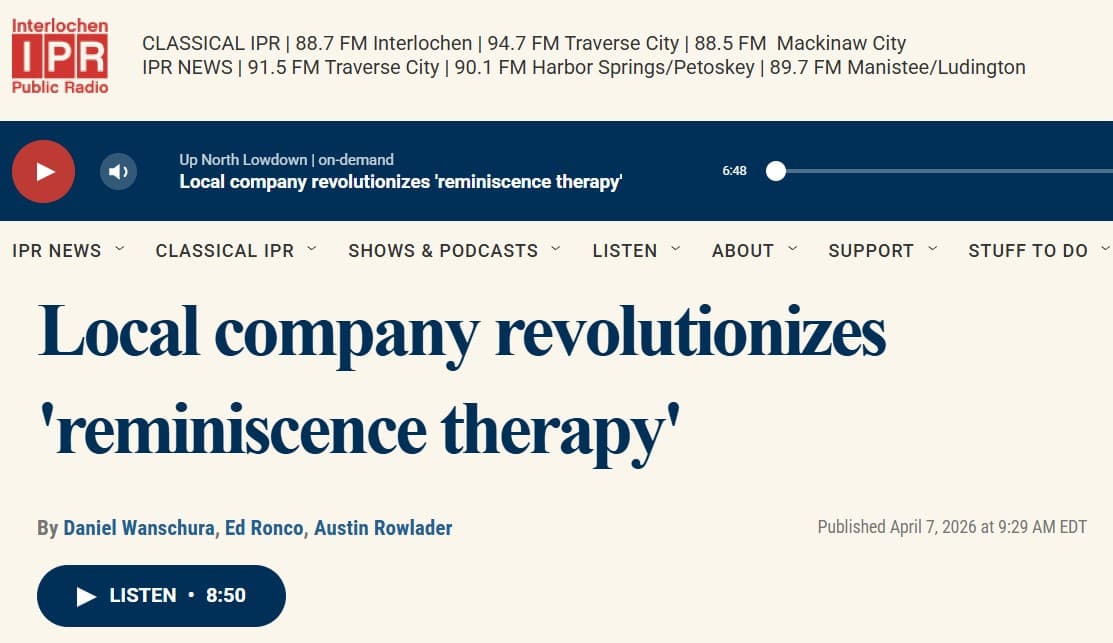 Screenshot of IPR website featuring Memory Bright interview.